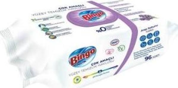 Bingo Yüzey Temizleme Havlusu 96'lı Arap Sabunu Lavanta - Image 1