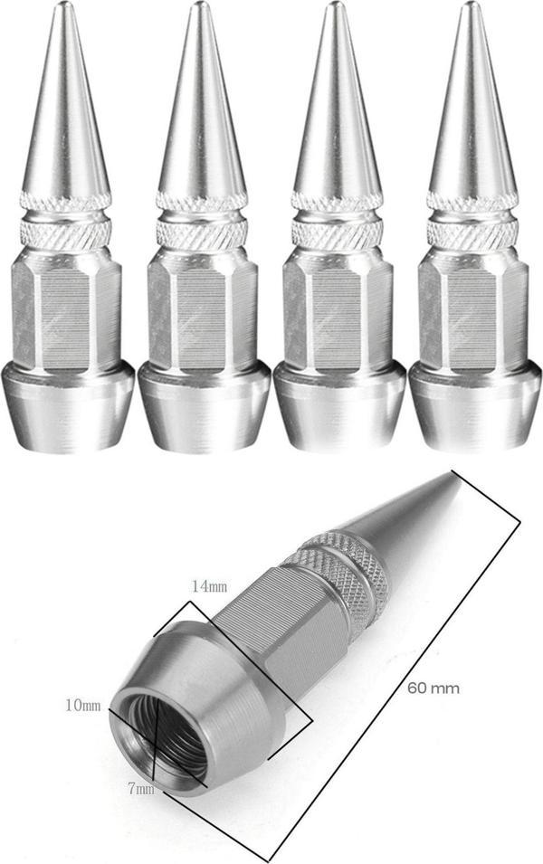 Oto Araba Sibop Kapağı Seti Metal Sivri 4'lü Set Krom 60 Mm - Image 1