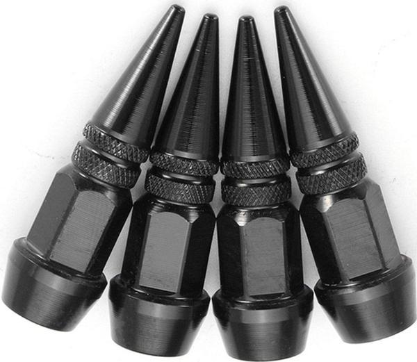 Oto Araba Sibop Kapağı Seti Metal Sivri 4'lü Set Siyah 45 Mm - Image 1