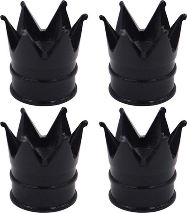 Oto Araba Sibop Kapağı Seti Metal Taç 4'lü Set Siyah - Image 1