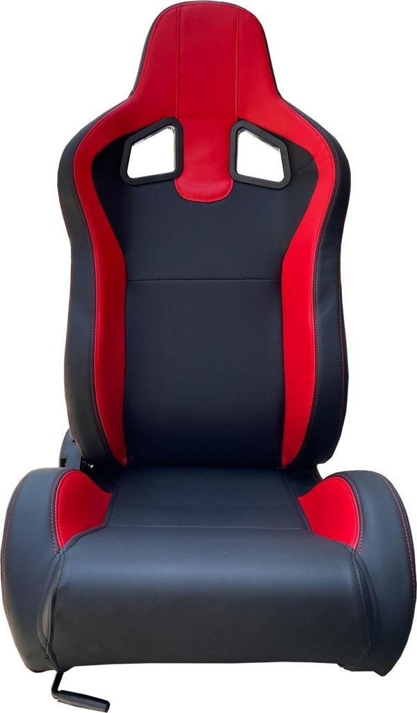 Spor Koltuk Deri Siyah Sarı Oto Yarış Koltuğu 1 Takım 2 Adet - Image 1