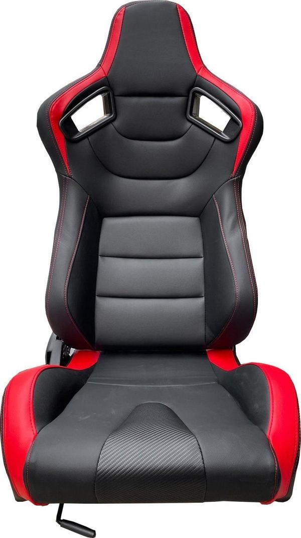 Spor Koltuk Sparco Model Deri Siyah Kırmızı 1 Takım 2 Adet - Image 1