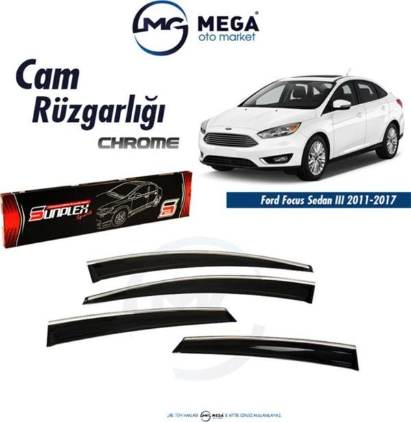 Focus 3 Sedan 2011- Sonrası Krom Cam Rüzgarlık - Image 1