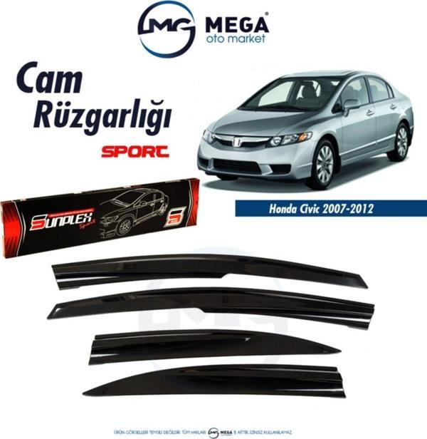 Honda Civic 2006-2012 Mugen Cam Rüzgarlık - Image 1