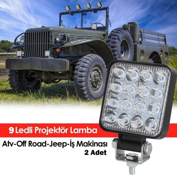 9 Ledli Projektör Lamba Atv Off Road Jeep İş Makinesı 2 Adet - Image 1