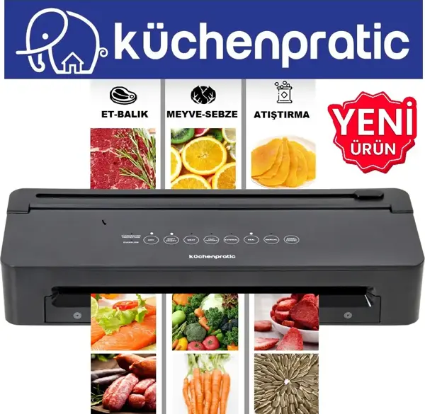 Küchen Pratic VS8010 Ev Tipi Elektrikli Vakum Makinesi + 10 Adet Vakum Poşeti - Image 1