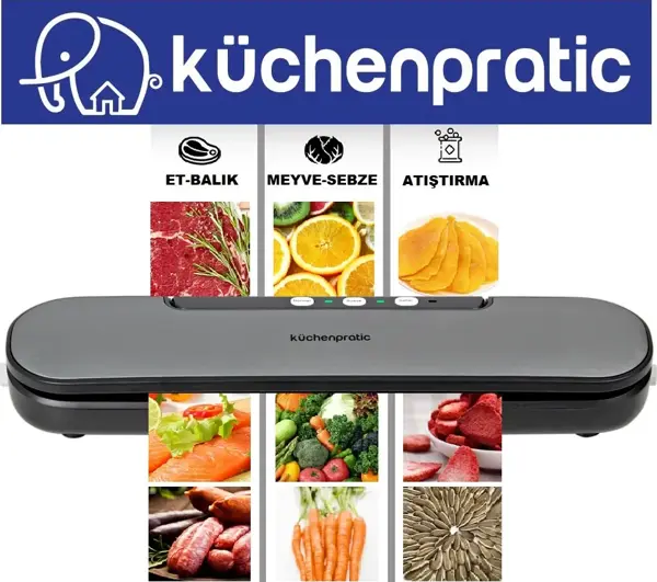 Küchen Pratic VS6910 Ev Tipi Elektrikli Vakum Makinesi + 10 Adet Vakum Poşeti - Image 1