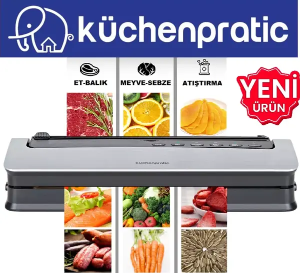 Küchen Pratic VS6310 Ev Tipi Elektrikli Vakum Makinesi + 10 Adet Vakum Poşeti - Image 1