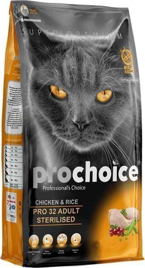 Prochoice Pro 32 Sterilised Kısırlaştırılmış Yetişkin Kedi Maması 15 kg - Image 1