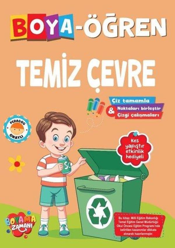 Boya - Öğren Temiz Çevre Kes Yapıştır Etkinlik Hediyeli - Boyama Zamanı Yayınları - Image 1