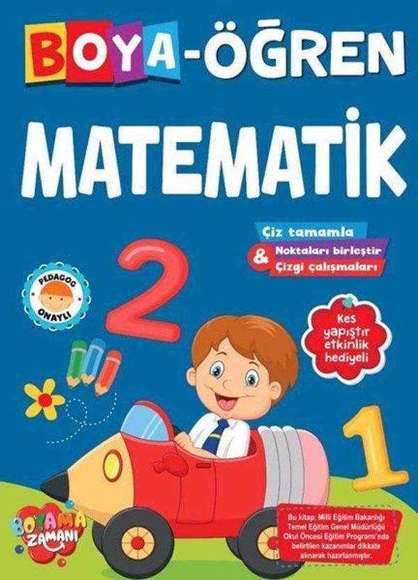 Boya - Öğren Matematik Kes Yapıştır Etkinlik Hediyeli - Boyama Zamanı Yayınları - Image 1