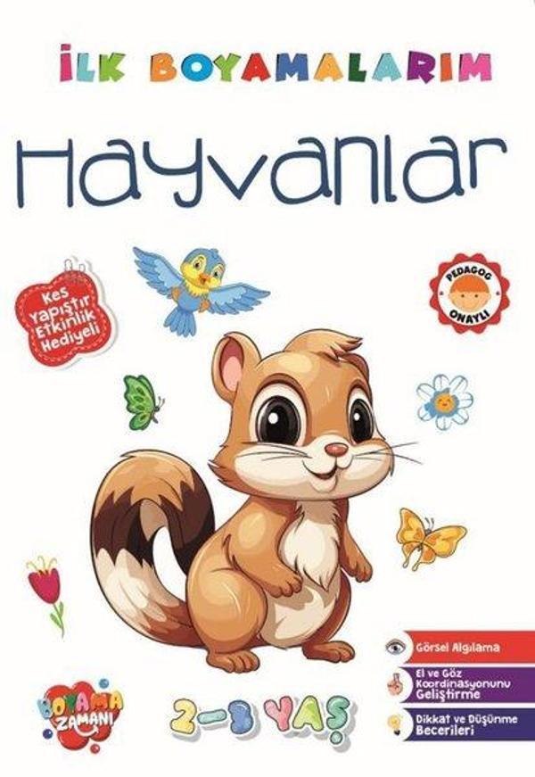 İlk Boyamalarım - Hayvanlar - Kes Yapıştır Etkinlik Hediyeli - Boyama Zamanı Yayınları - Image 1