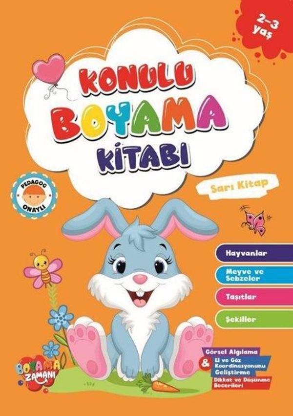 Konulu Boyama Kitabı - Sarı Kitap - 2 - 3 Yaş - Boyama Zamanı Yayınları - Image 1