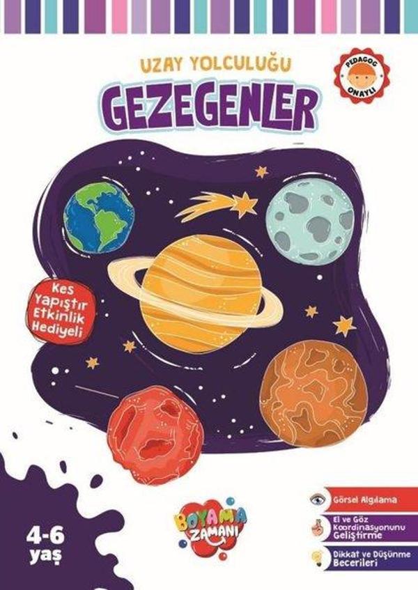 Uzay Yolculuğu - Gezegenler - Kes Yapıştır Etkinlik Hediyeli - 4 - 6 Yaş - Boyama Zamanı Yayınları - Image 1