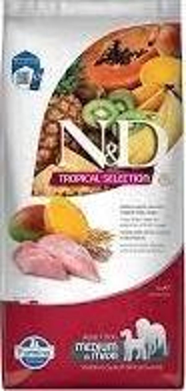 N&D Tropical Selection Tavuklu ve Tropikal Meyveli Orta ve Büyük Irk Yetişkin Köpek Maması 10 Kg - Image 1