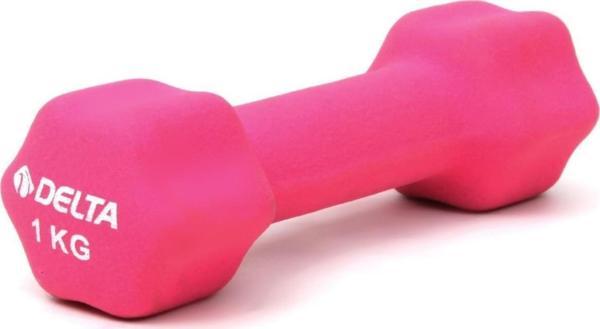 Delta 1 Kg x 1 Adet Deluxe Neopren Kaplı Fuşya Demir Dambıl - Image 1
