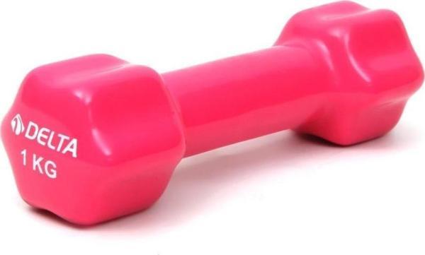 Delta 1 Kg x 1 Adet Deluxe Pvc Kaplama Fuşya Demir Dambıl - Image 1