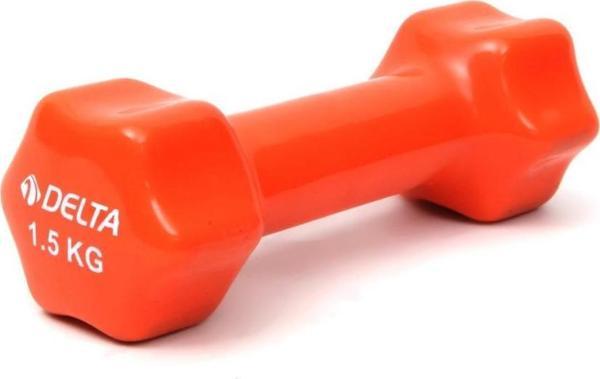 Delta 1,5 Kg x 1 Adet Deluxe Pvc Kaplama Turuncu Demir Dambıl - Image 1