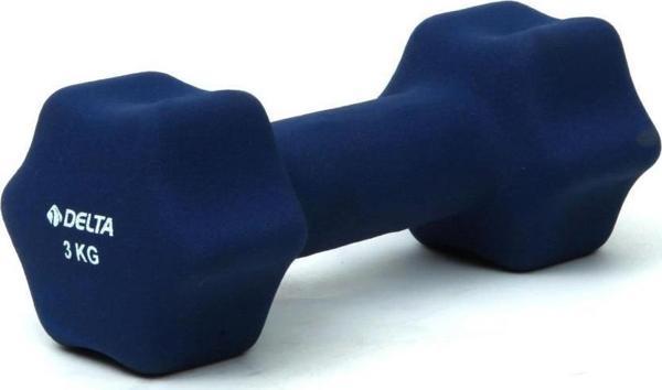 Delta 3 Kg x 1 Adet Deluxe Neopren Kaplı Lacivert Demir Dambıl - Image 1