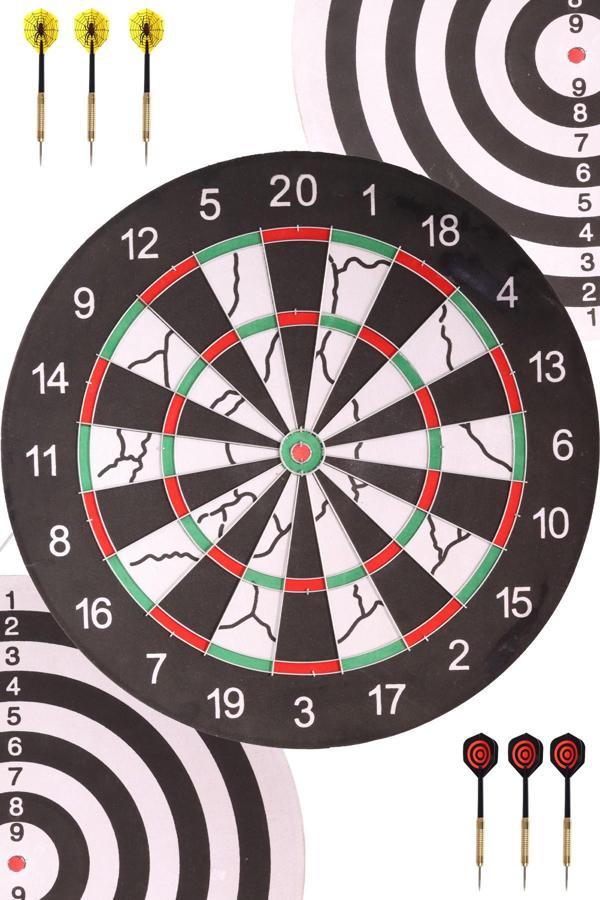Delta Flocked Dart Seti 45 Cm (18 İnç) Büyük Boy + 6 Dart Oku (18 Gr) Hedef Tahtası  - Image 1