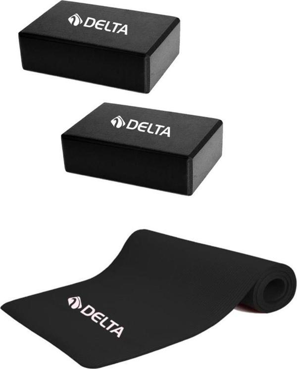 Delta Konfor Zemin Taşıma Askılı 10 mm Pilates Minderi Yoga Matı 2 Adet Yoga Blok Çiftli Yoga Bloğu - Image 1