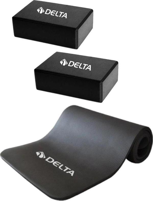 Delta Konfor Zemin Taşıma Askılı 15 mm Pilates Minderi Yoga Matı 2 Adet Yoga Blok Çiftli Yoga Bloğu - Image 1