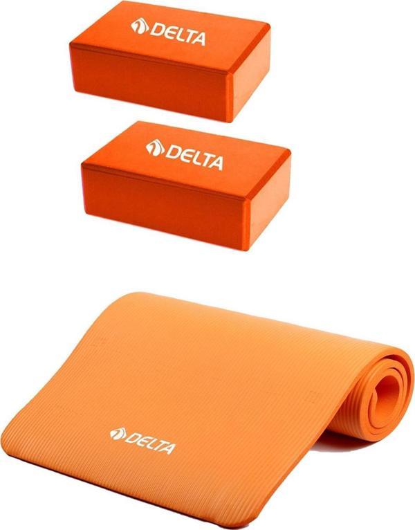 Delta Konfor Zemin Taşıma Askılı 15 mm Pilates Minderi Yoga Matı 2 Adet Yoga Blok Çiftli Yoga Bloğu - Image 1