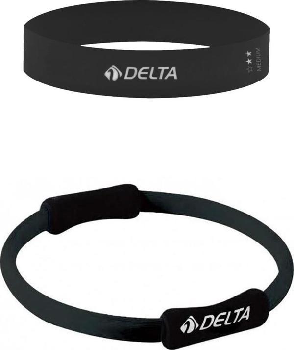 Delta Pilates Çemberi Aerobik Squat Bandı Seti Lateks Direnç Lastiği - Image 1