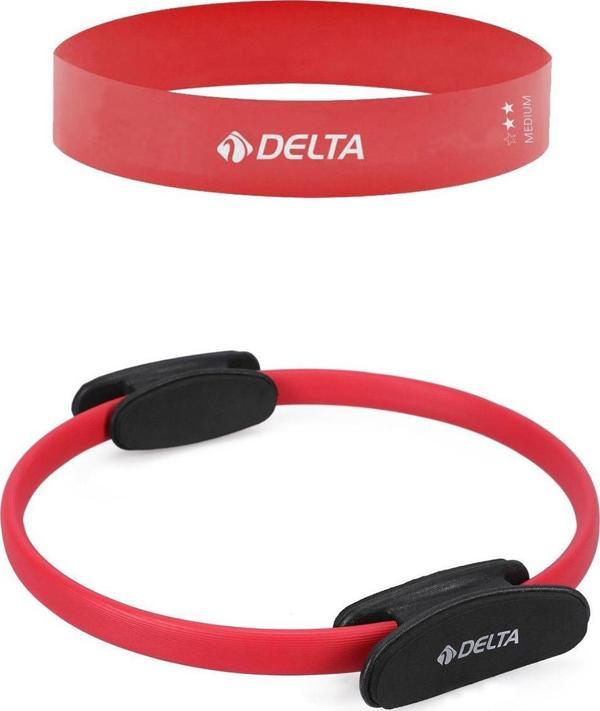 Delta Pilates Çemberi Aerobik Squat Bandı Seti Lateks Direnç Lastiği - Image 1