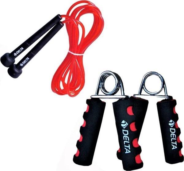 Delta Sünger Tutamaçlı Çiftli El Yayı & Ayarlanabilir Atlama İpi - Image 1
