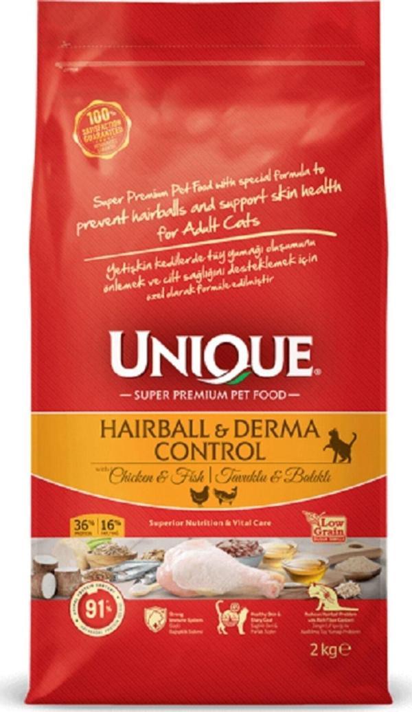 Unique Kuru Kedi Maması Hairball - Derma Kontrol Tavuk Ve Balıklı - Image 1