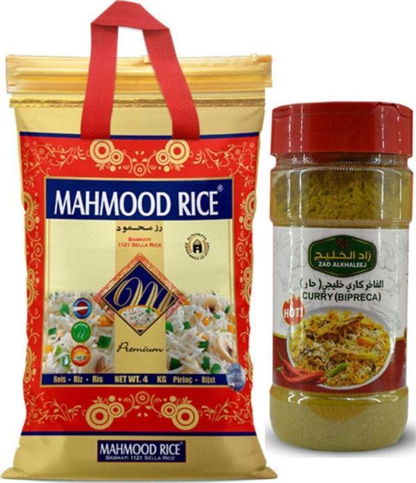 Mahmood Rıce Basmati Pirinç 4 Kg + Zad Alkhaleej Acı Köri Baharatı 200 Gr - Image 1