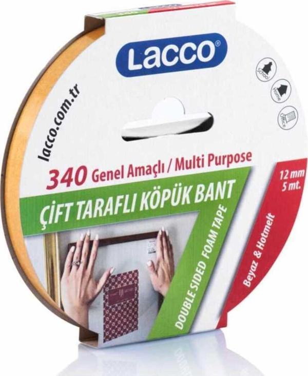 Lacco Köpük Çift Taraflı Bant 12 X 5 Mm Kod340 - Image 1