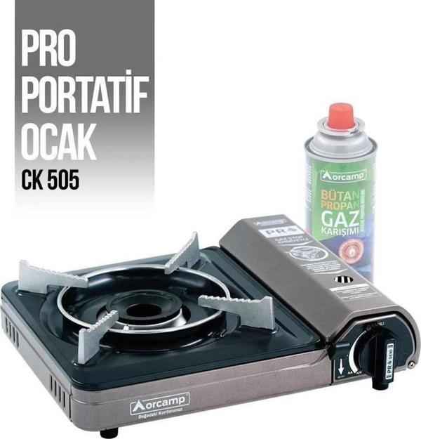 Orcamp Ck-505 Tekli Portatif Ocak Gaz Stop Gri - Image 1