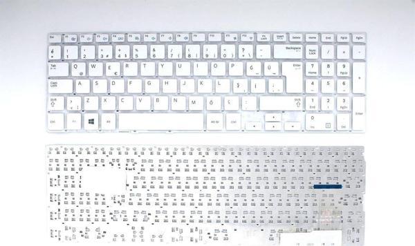 Samsung ile Uyumlu NP370R5E-S06TR Notebook Klavye Beyaz - Image 1