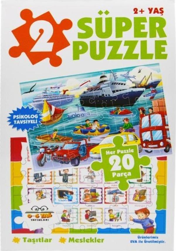 Süper Puzzle Taşıtlar ve Meslekler 0-6 Yaş Yayınları - Image 1
