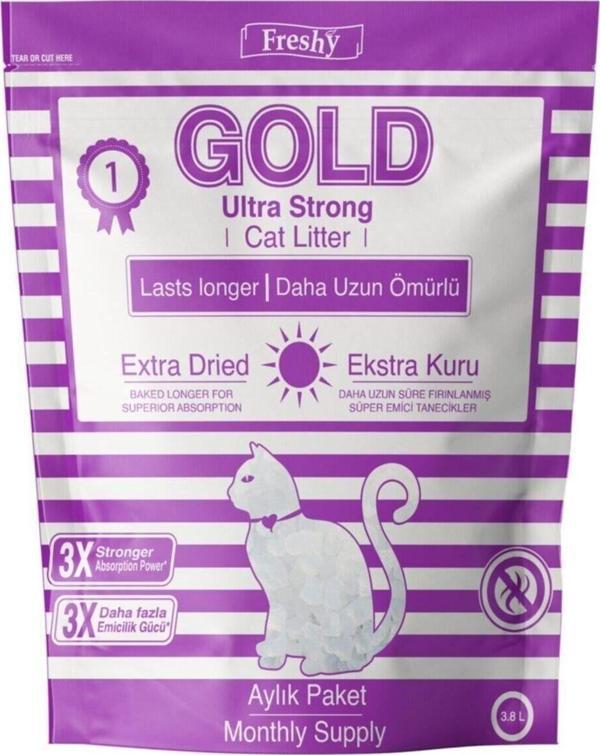 Freshy Gold Silika Kristal Kedi Kumu - Aylık Paket - Kalın Taneli - Image 1