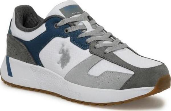 U.S. Polo Assn. PETER SU 4FX BEYAZ GRİ COMFORT CASUAL GÜNLÜK SPOR AYAKKABISI - Image 1