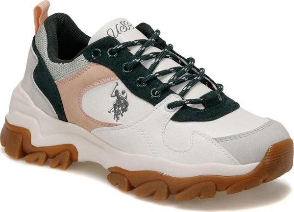 U.S. Polo Assn. TRACKY 4FX BEYAZ YEŞİL COMFORT CASUAL SPOR AYAKKABI - Image 1