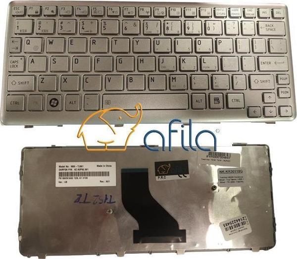 Toshiba Dynabook NB200-10Z, NB205, NSK-TJ00T, 9Z.N2P82.00T, PK130811A20 Klavyesi Gümüş, Gri / İNG. - Image 1