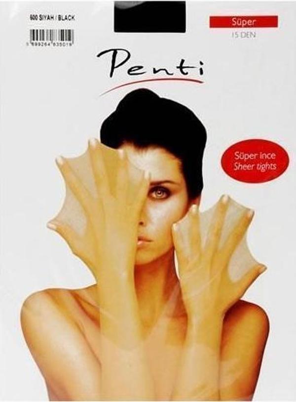 Penti Külotlu Süper 15 Den Siyah Çorap No 1 S - Image 1