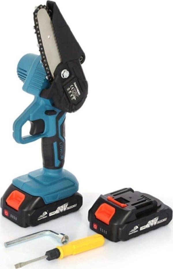 Dawreek 24V 3A Çift Bataryalı Şarjlı El Testeresi Ağaç Kesme / Dal Budama - Image 1