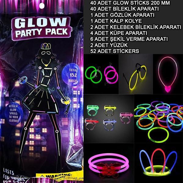 Glow Parti Seti 152 Parçalık Lüks Glow Stick Kostüm Seti - Image 1