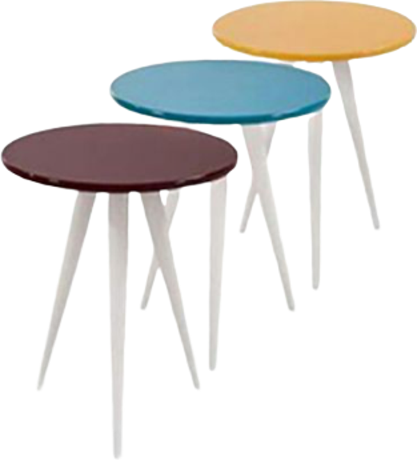 Zigon ST 3Ayak13556 3Renk Model Sehpa Kayın Torna RETRO Ayak MDF tabla El Yapım - Image 1
