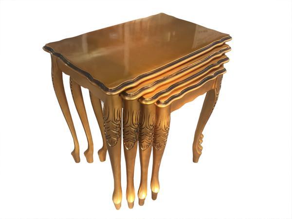 Zigon13742 klasik Model Sehpa Kayın Torna Aslan ayak Parlak GOLD Lake MDF El Yapı - Image 1