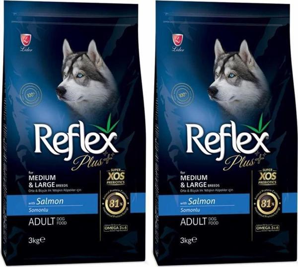 Reflex Plus Orta Büyük Irk Somonlu Yetişkin Köpek Maması 3 Kg 2 Adet - Image 1