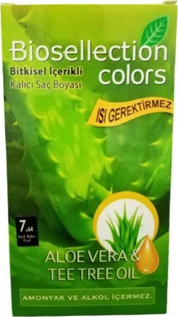 Biosellection Bitkisel İçerikli Kalıcı Saç Boyası 7.64 - Açık Bakır Kızıl - Image 1