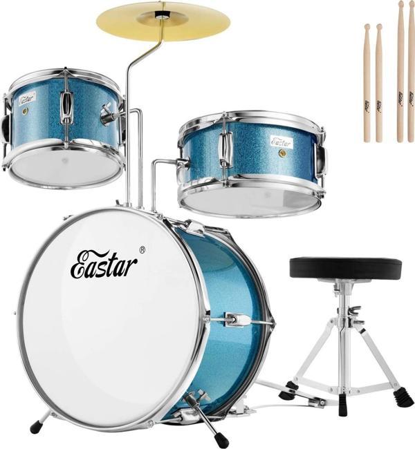 Eastar EDS-180MSB 14" 3-Parça Çocuk Davulu (Metallic Sky Blue) - Image 1