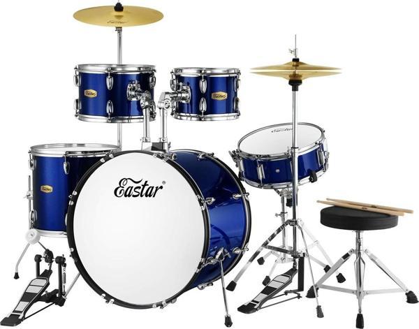 Eastar EDS-480MBE 22" 5-Parça Akustik Davul (Metallic Blue) - Image 1