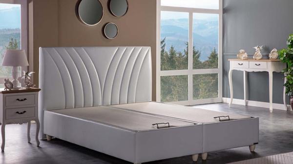 Bellona Verso Baza + Başlık Set Çift Kişilik Krem - Image 1